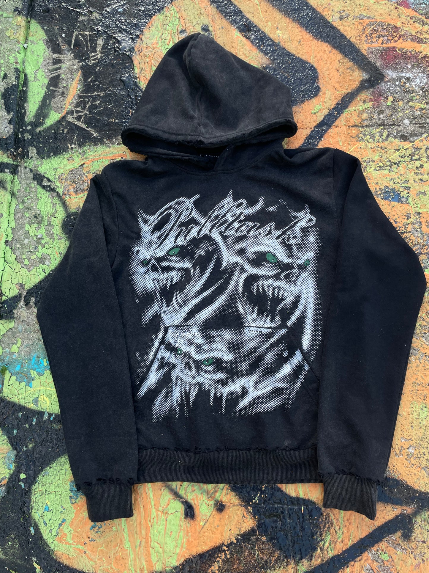 BLACK (DISTRESSED) HOODIE