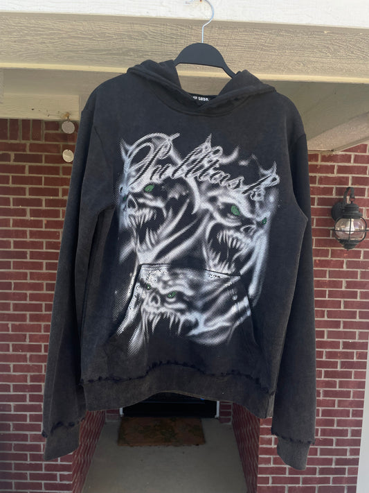 BLACK (DISTRESSED) HOODIE
